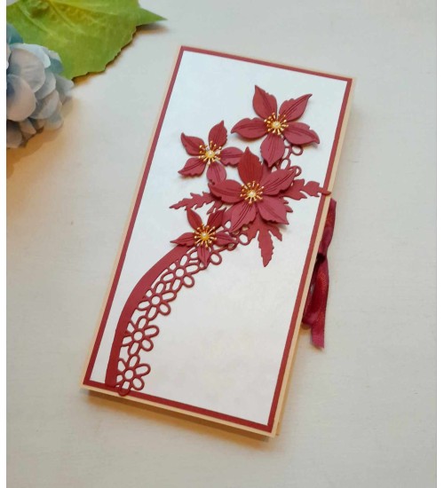 Käsitsi meisterdatud armas šokolaaditasku "Kaunid punased lilled"